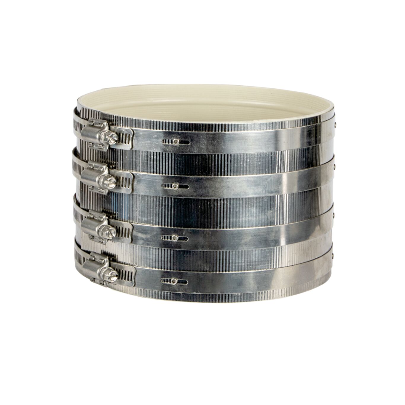 Product Image - 6 Corrugated Couplings Plenum Plus PVDF (Front)