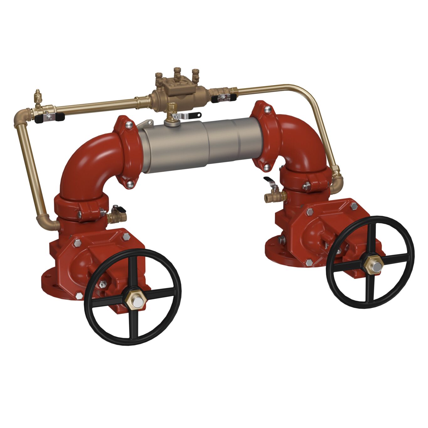 Stainless Steel Double Check Detector Assembly Backflow Preventers with Tri-Link Check Valves