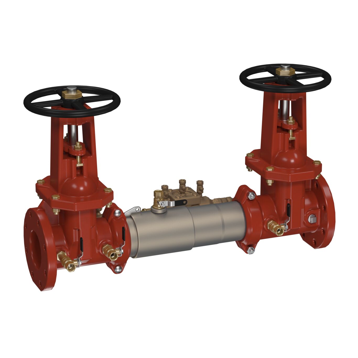 Stainless Steel Double Check Detector Assembly Backflow Preventers with Tri-Link Check Valves