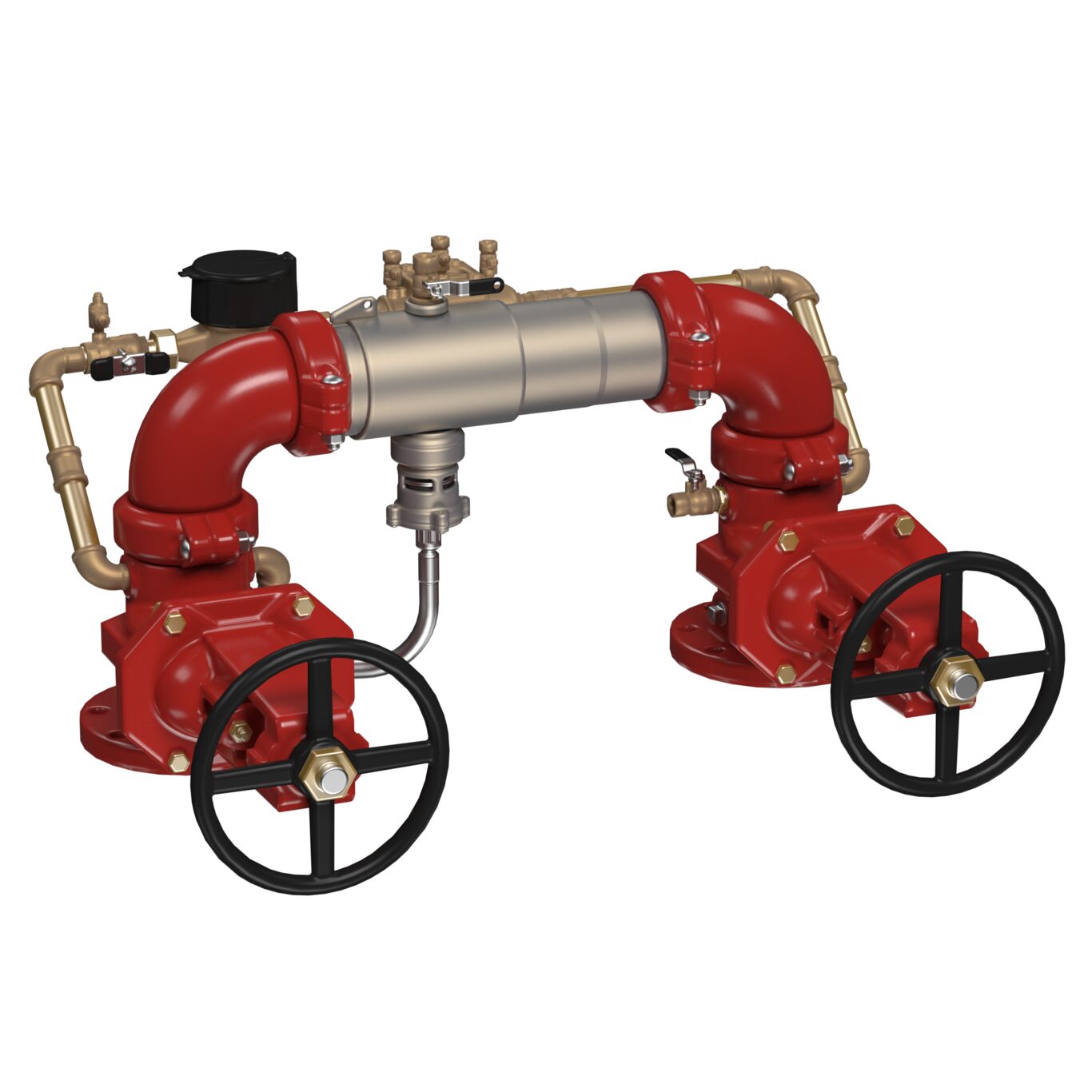 Reduced Pressure Detector Backflow Preventer Assembly, Colt, OSY Shutoff Valves, Link Check Modules, Meter, N Pattern