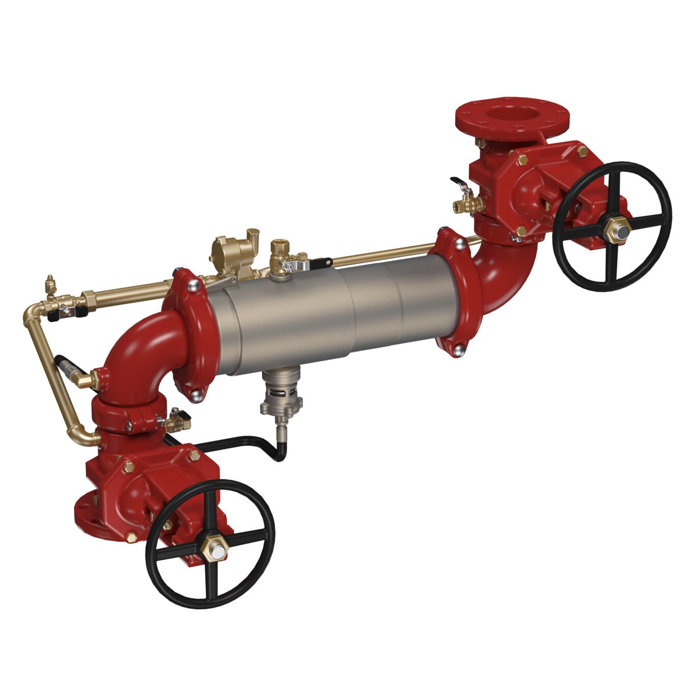 Product Image - Stainless Steel Reduced Pressure Detector Backflow Preventer Assembly, Maxim, Domestic OSY Shutoff Valves, Link Check Modules, Less Meter, Z Pattern