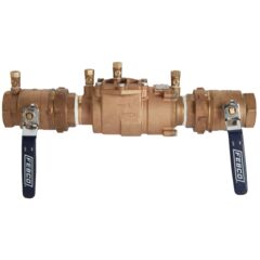 Product Image -  Lead Free Bronze Double Check Valve Backflow Preventer Assembly, Quarter Turn Shutoff, Union, Small Diameter