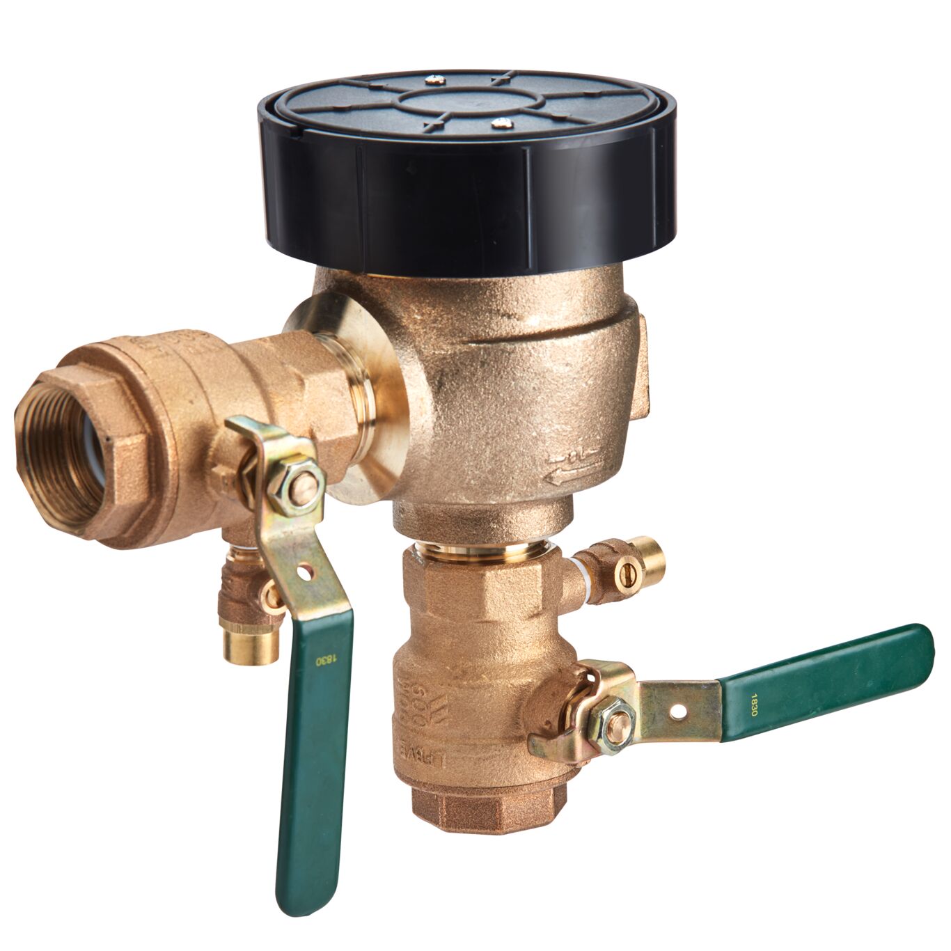 Product Image Bronze Freeze Resistant Pressure Vacuum Breaker, Quarter Turn Shutoff, Lever Handles